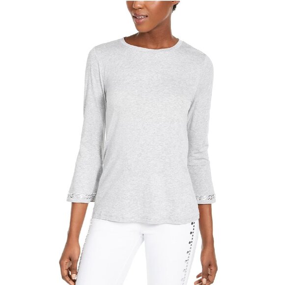 Michael Michael Kors Embellished 3/4-Sleeve Top - Picture 1 of 5